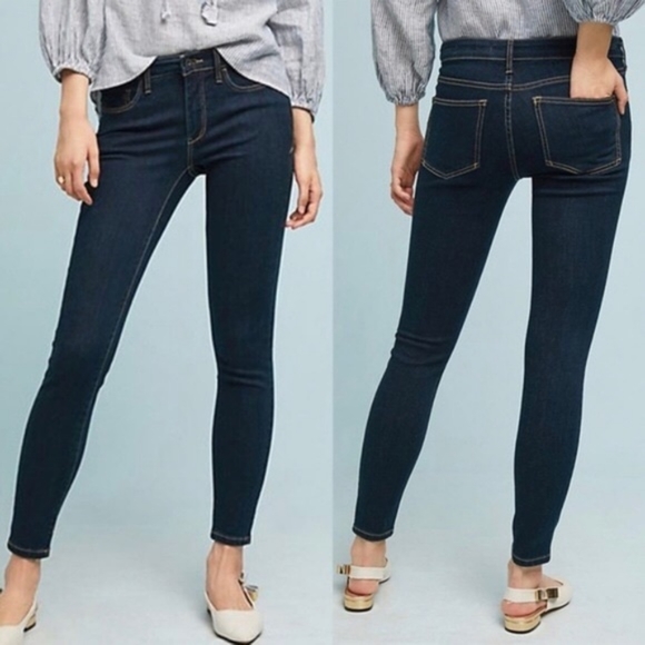 Letterpress Serif Skinny Jeans Dark 